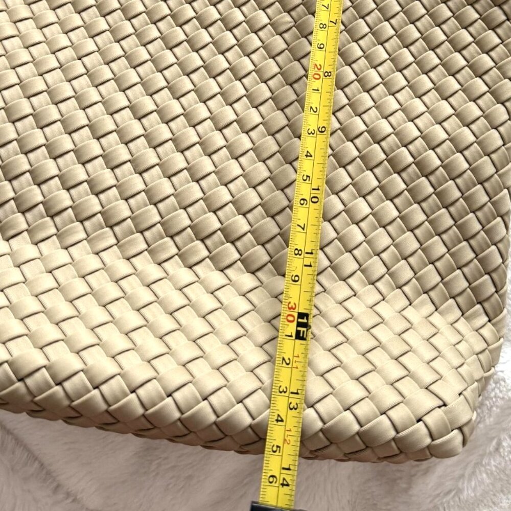 Ah-Dorned New York Neoprene Messenger Bag Tote Beige 2pc Set NWT - Picture 8 of 11